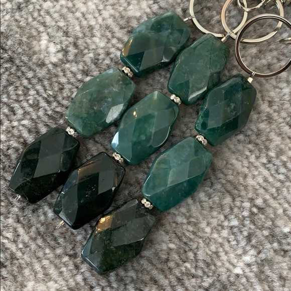 Green Agate beaded keychain - Picture 5 of 8